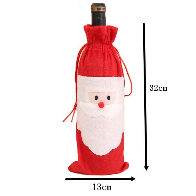 

Amawill Christmas Santa Claus Wine Bottle Cover Holders Gift Bags For Home Christmas New Year Party Supplies Table Decorations