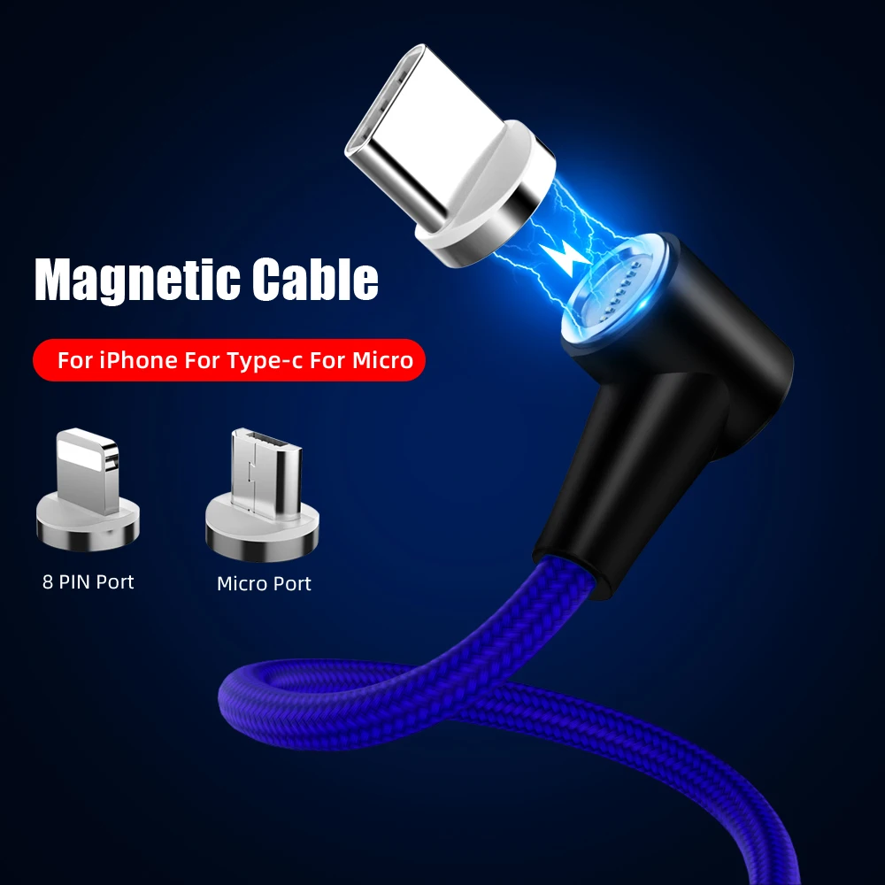 Магнитный кабель Micro usb Тип C 8 Pin адаптер быстрой зарядки телефона Microusb Тип-C магнит Зарядное устройство usb c для iphone samsung xiaomi