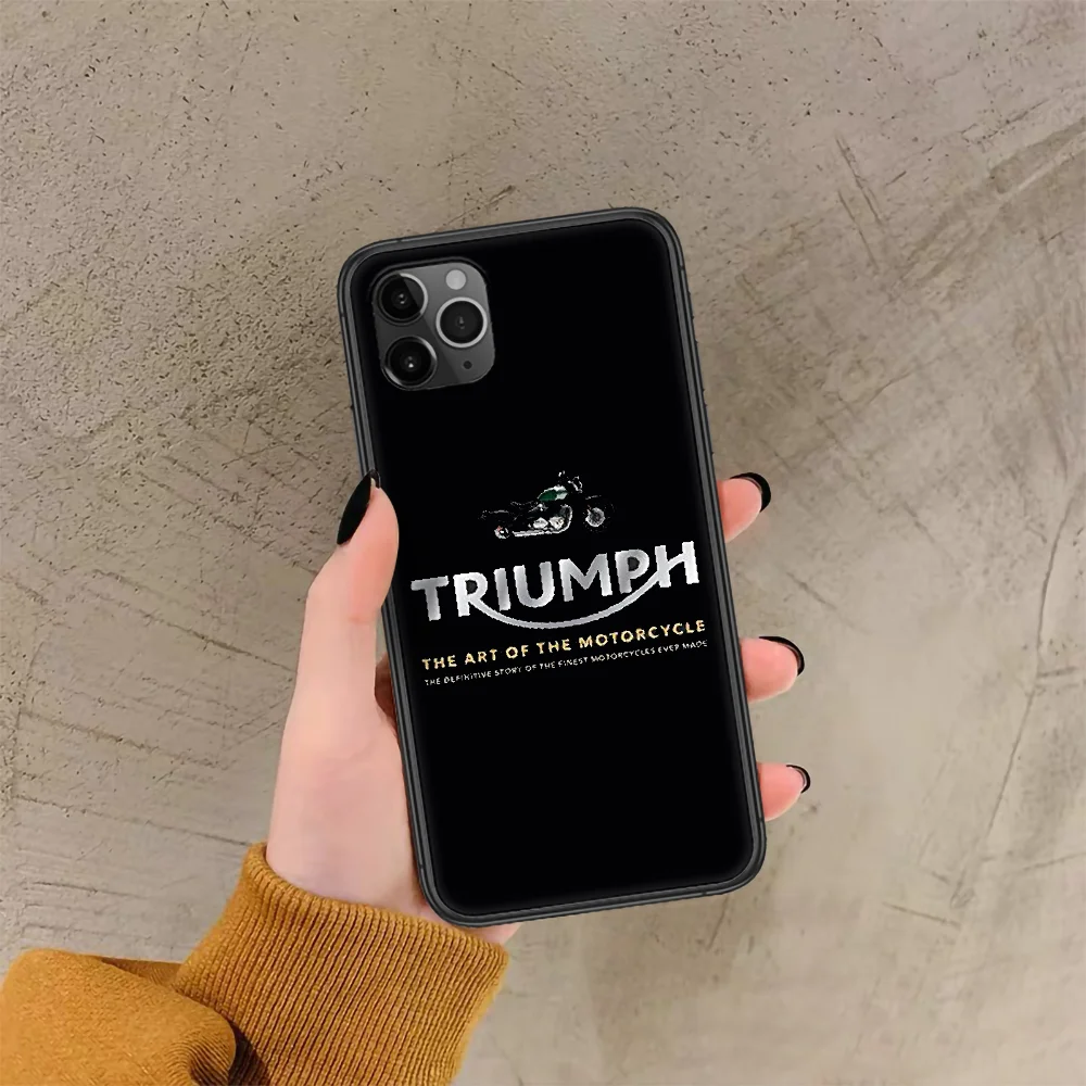 

Triumph Motorcycle Logo Phone Case For Iphone 4 4s 5 5S SE 5C 6 6S 7 8 Plus X XS XR 11 12 Mini Pro Max 2020 black Funda 3D Back