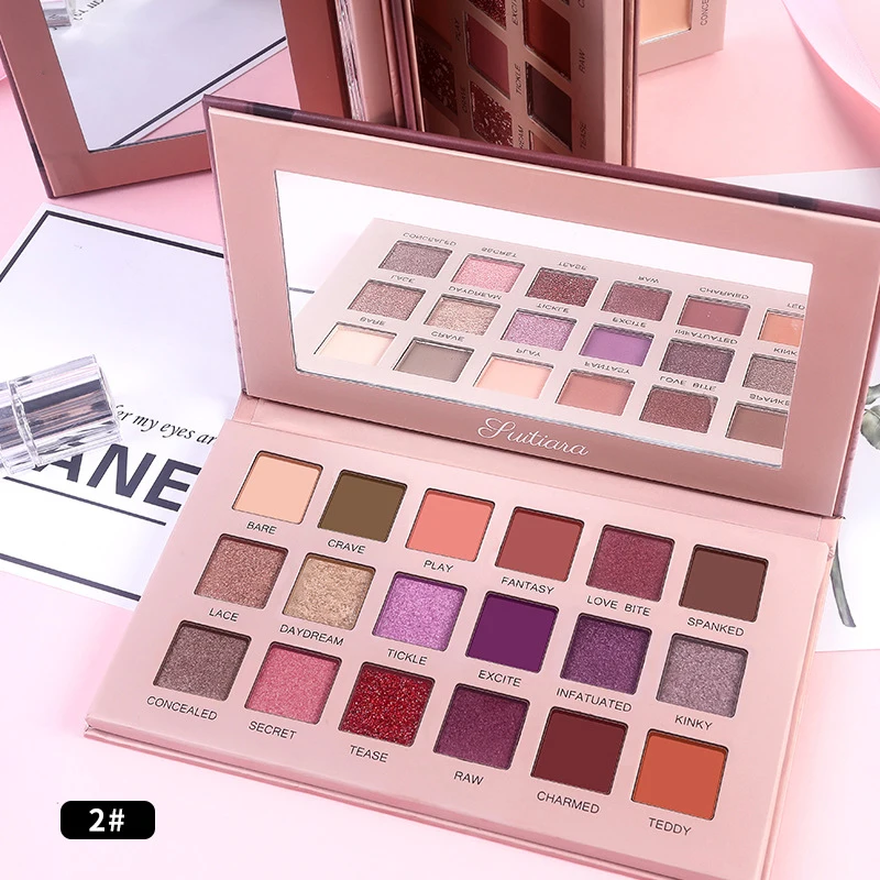 18 цветов блестящие тени для век палитра макияжа матовые мерцающий и Сияющий
