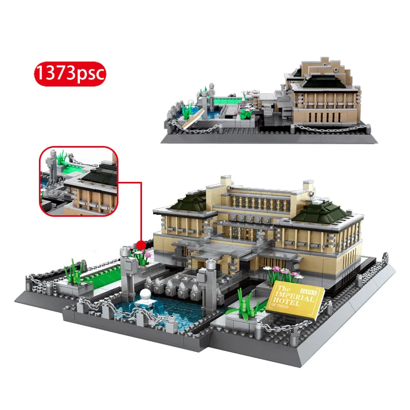 

1373pcs City Architecture The Imperial Hotel Of Tokyo Model Building Japan Street View Blocks Bricks Construction Toys For boys