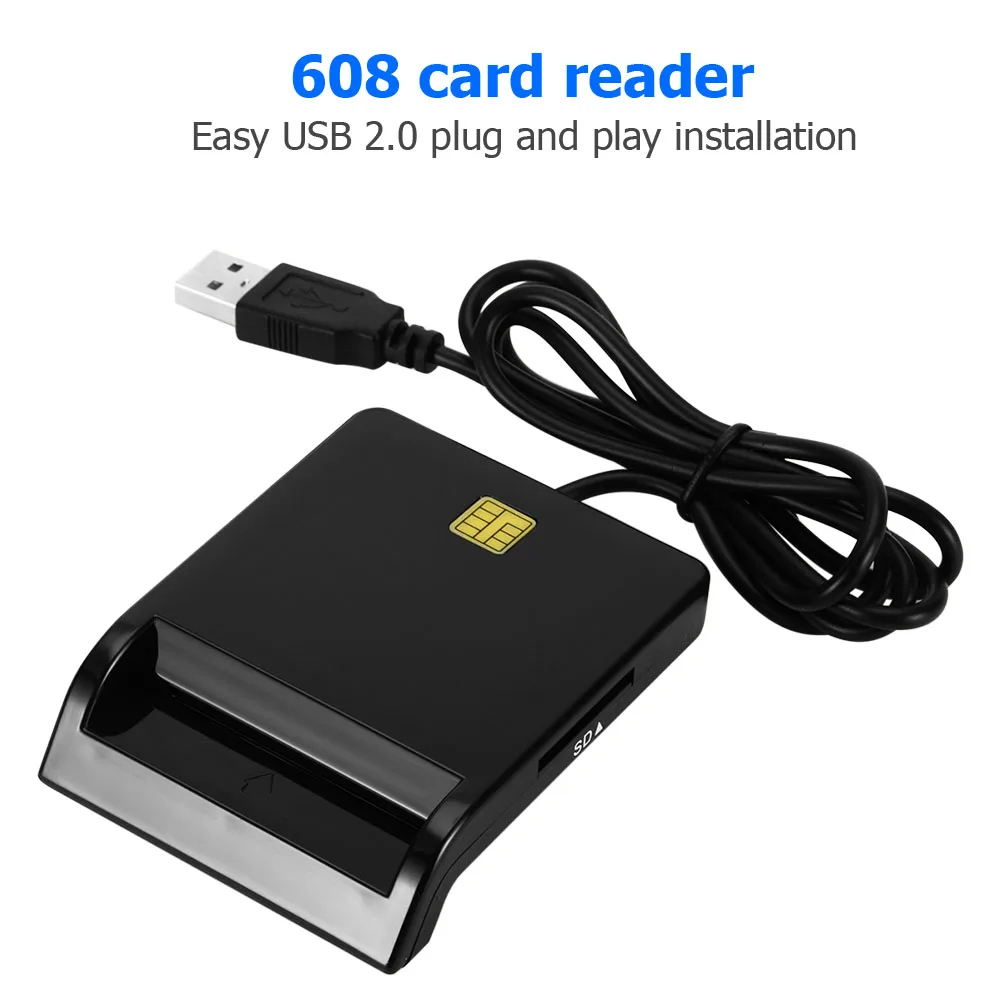 608 смарт кардридер для банковских карт IC ID SIM TF Win 10 8 7| |