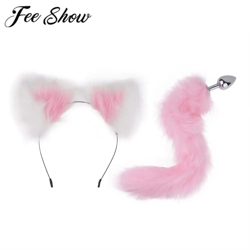 2 шт. милый женский головной убор из искусственного меха с ушками животных