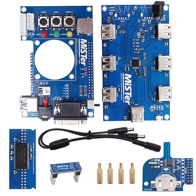 

USB HUB V2.1 Extender Board + Mister SDRAM + Mister-RTC + FPGA IO Board with Cooling Fan Set for Terasic DE10-Nano