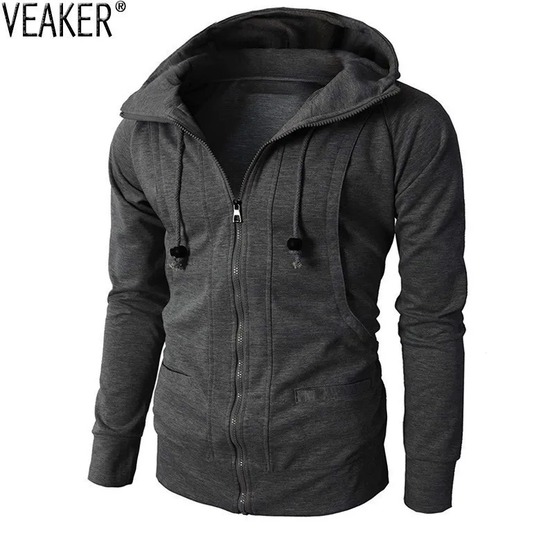 Nieuwe heren Capuchon Bovenkleding Mannelijke Herfst зимнее зауженное пальто Lange Mouw Jassen Mannen effelen Kleur