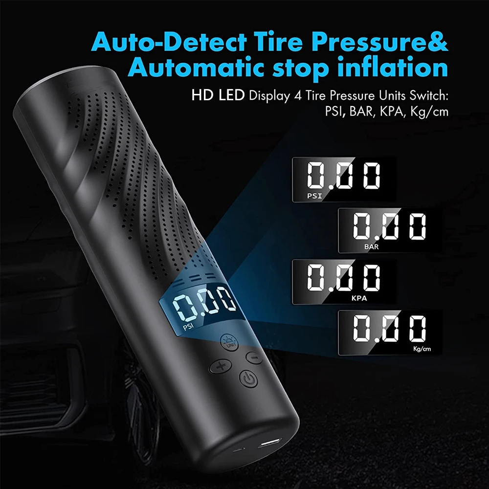 

Беспроводной портативный Перезаряжаемый насос для шин GOTFUN, насос для автомобильных шин, цифровой автоматический воздушный компрессор, нас...