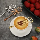 Подарок на день Святого Валентина, кухонные принадлежности, посуда, ложка для смешивания чая и кофе, мини-ложка в форме сердца с длинной ручкой, инструменты для питья кофе