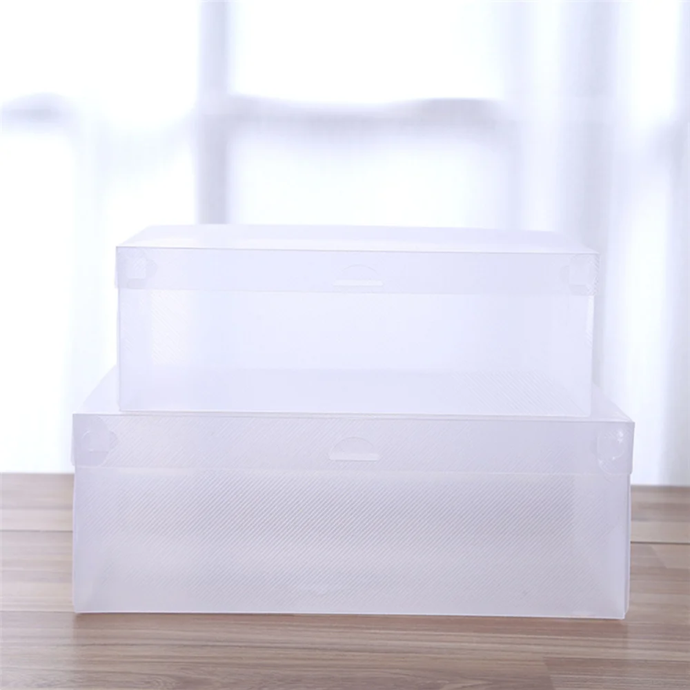 

Clear Foldable Men Shoe Storage DIY Transparent Box for Home Office Closet Organization