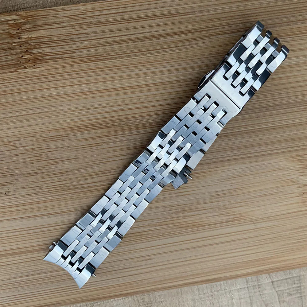 Stainless Steel Curved End Solid Metal Watchband 19mm Silver For TISSOT Watch band 1853 T41 T006T4  Bracelet Strap