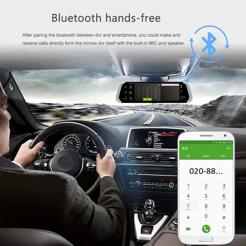 Автомобильный видеорегистратор 10 дюймов, 4G, двойной объектив, ADAS 1080 P, видеорегистратор, gps, Bluetooth, Wi-Fi, дистанционный монитор, автомобильная камера, видео регистратор, зеркало заднего вида, H58