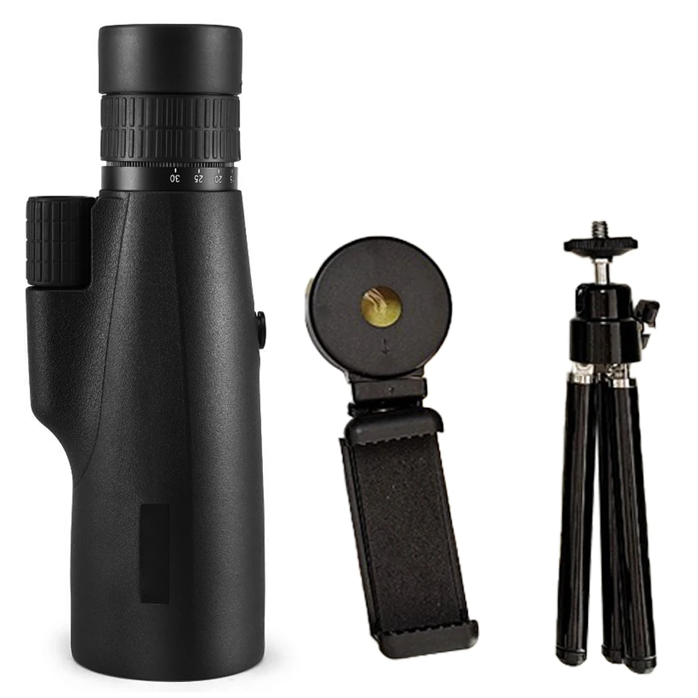 

Monocular Telescope 30x50 Waterproof HD Zoom Monocular Telescope With Holder Tripod For Bird Watching Camping Bak4 Clear Black