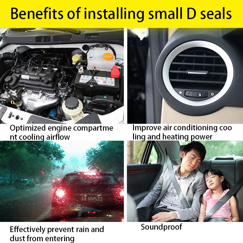

Car Door Weatherstrip Waterproof Small D Weather Strip Car Rubber Strip Seal Epdm Seal Auto Rubber Door Seals For Car