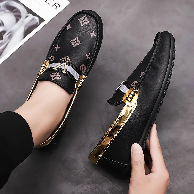 

New Men Casual Shoes Fashion High Quality Luxury Designer Formal Leather Oxfords Business Shoes Moccasins Slip-On Driving Shoes