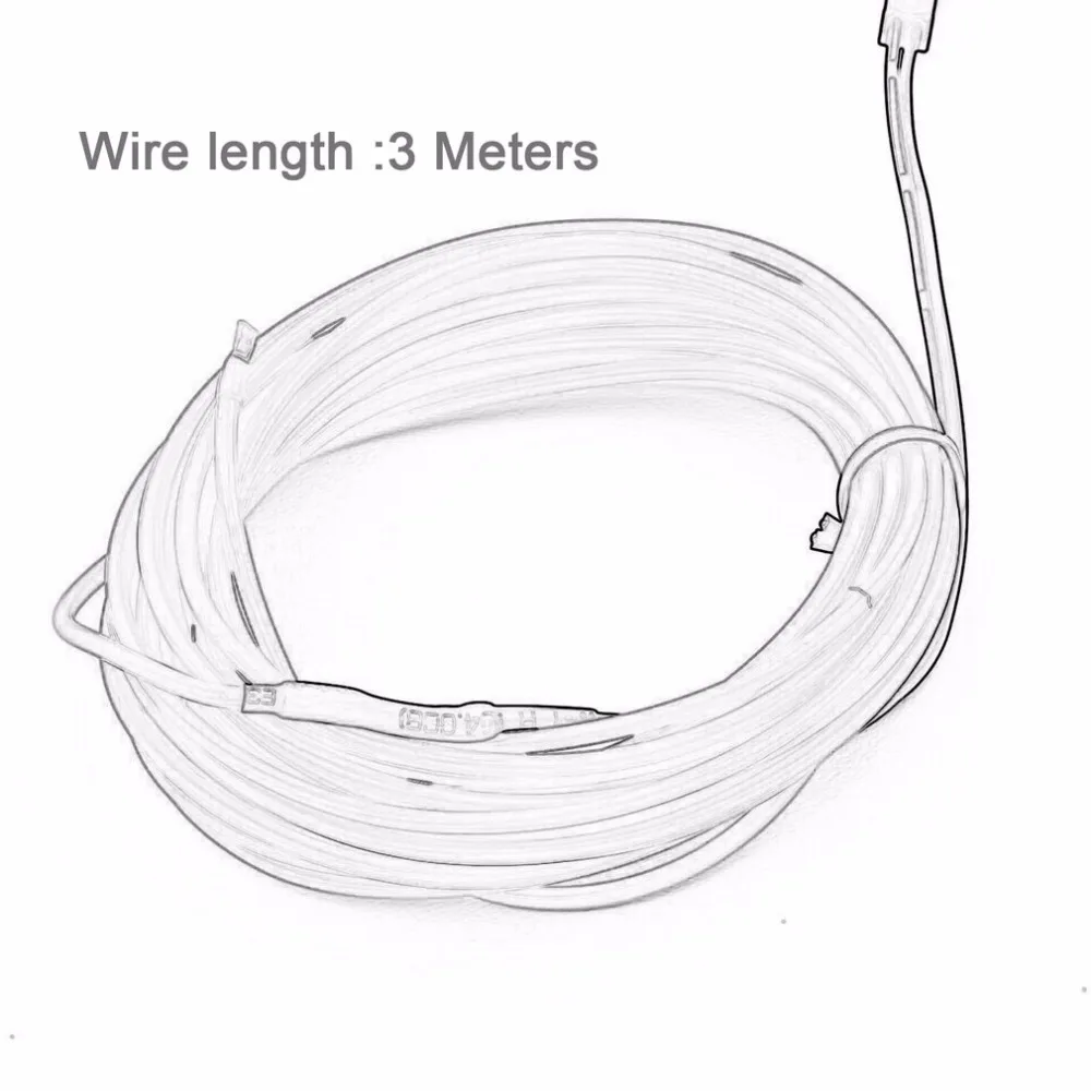 

3M Flexible EL Wire Tube Rope Battery Powered Flexible Neon Light Car Party Wedding Decor With Controller LED Light DropShipping