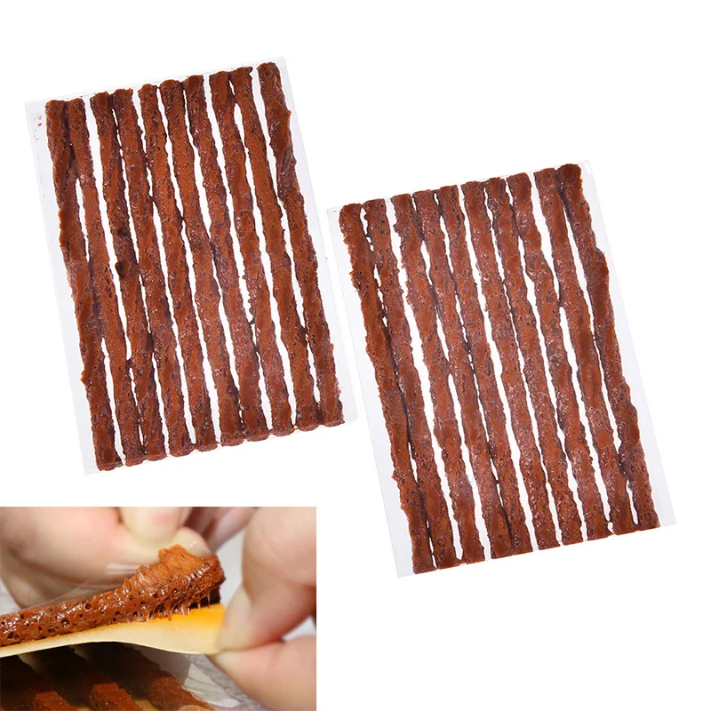 

20pcs Tubeless Tire Repair Strips Stiring Glue For Tyre Puncture Emergency Car Motorcycle Bike Tyre Repairing Rubber Strips