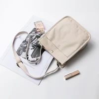 white canvas bag simple wild messenger bag ins shoulder japanese girl small square bag