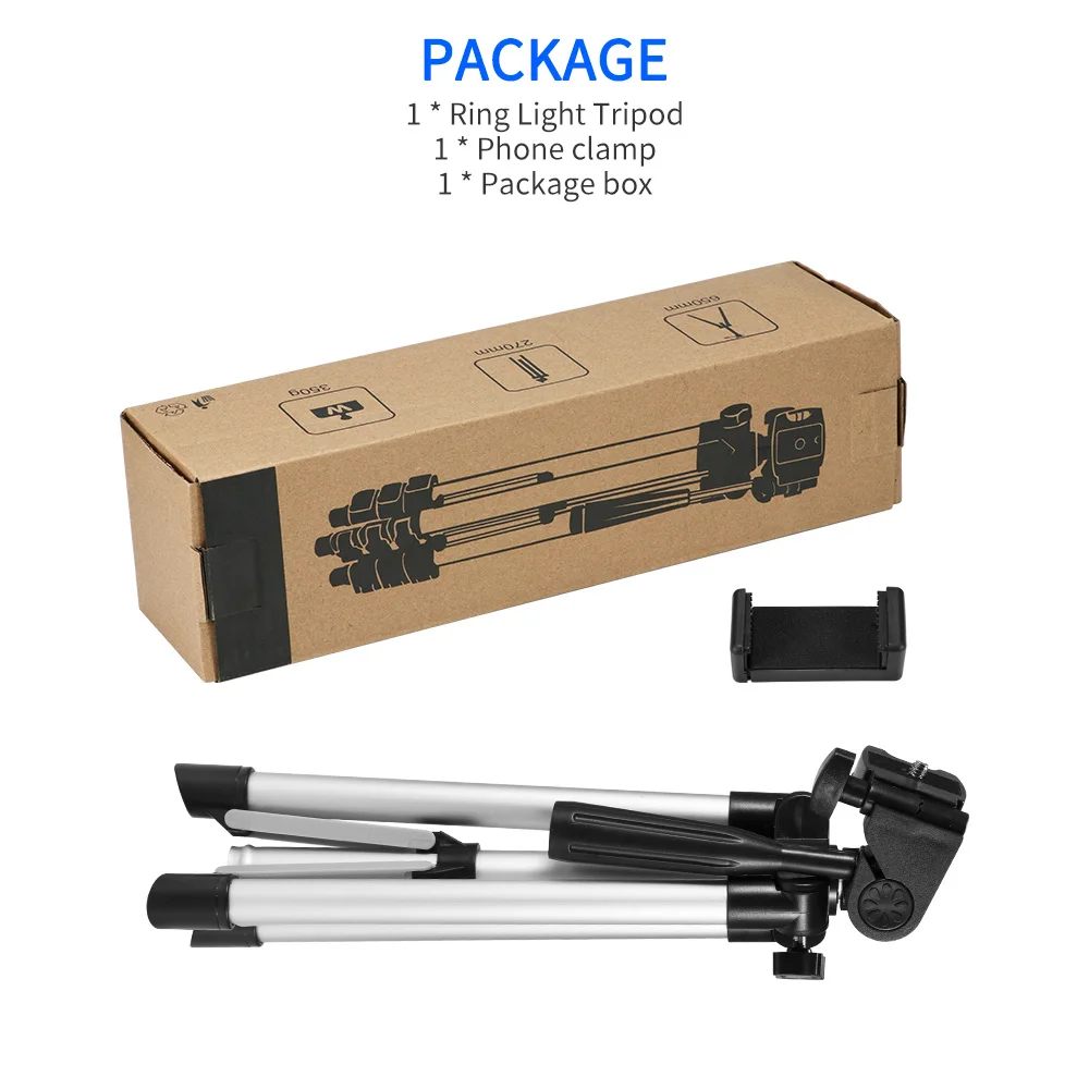Кольцевой светильник со штативом LED лампа для фотографии телефона видео мини
