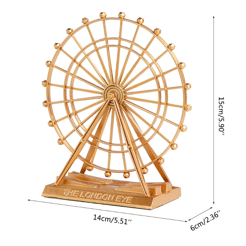 

Q9QF Metal Rotating Wheel Ornament Modern Living Room Home Decorations Creative Desk