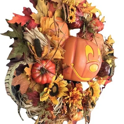 Guirnalda de Hojas de arce para decoraci&oacute;n de puerta delantera, decoraci&oacute;n Artificial de rat&aacute;n, calabaza, rat&oacute;n, Navidad, D&iacute;a de Acci&oacute;n de Gracias, Halloween-5