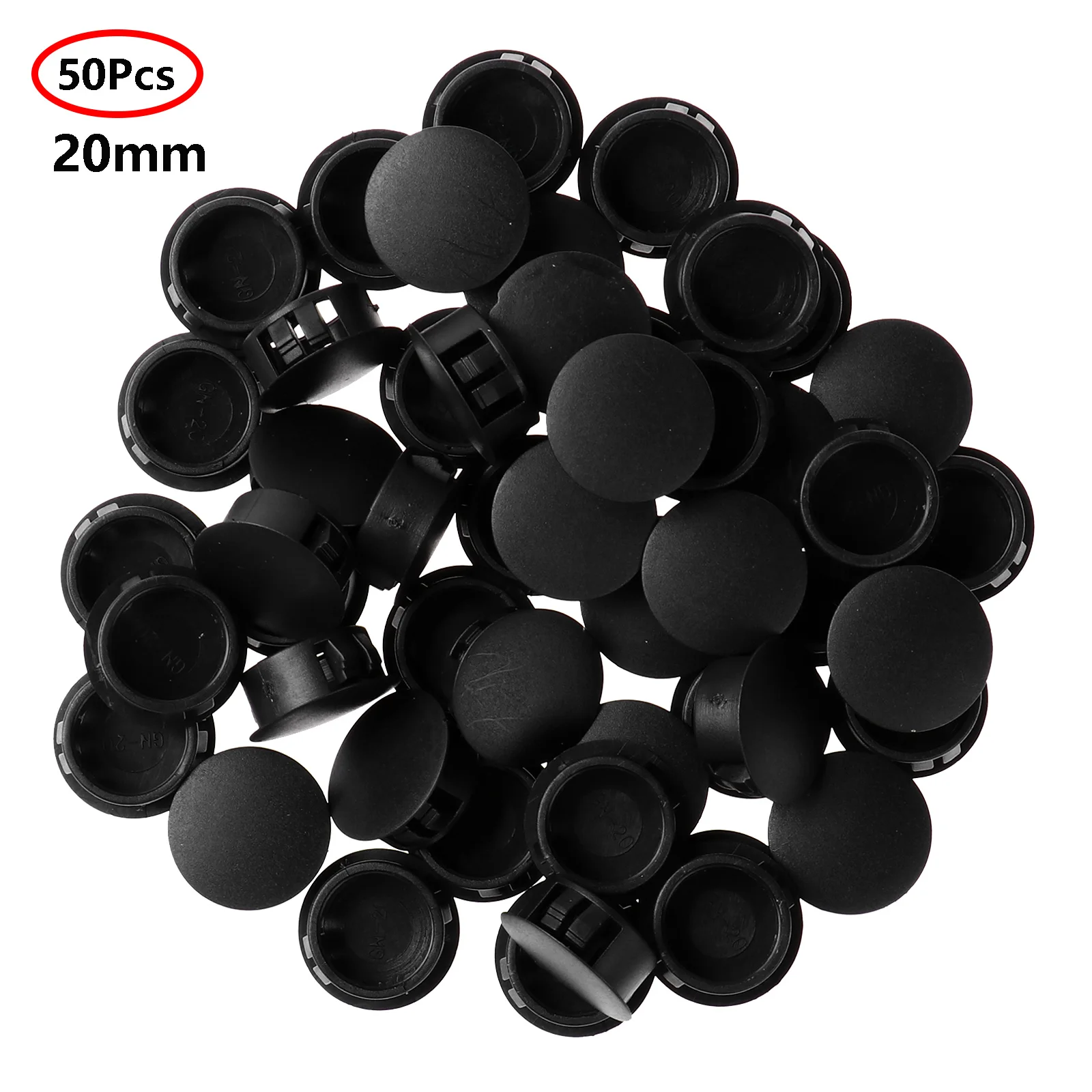 50Pcs 6/13/16/20/25mm Black Screw Caps Plastic Cover Snap-Type Hole Plug for Furniture Tube Fencing Post Flush Type Panel Plugs |