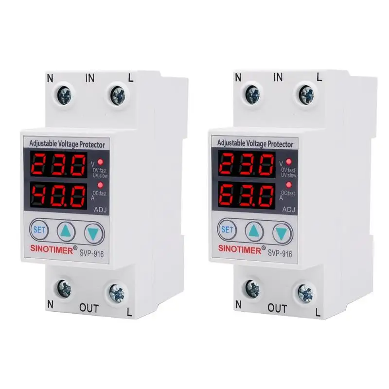 230VAC 40A/63A SVP-916 50/60Hz Регулируемая Защита от скачков напряжения реле ограничение тока защита