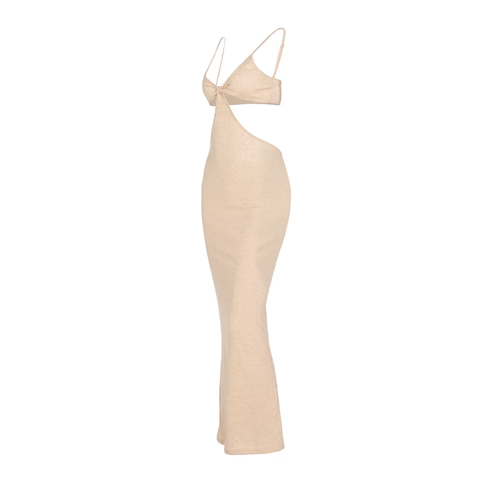

Summer Women's Dress New Women Fashion Tide Irregular Sling Halter Hot Sexy Lady Deep V-neck Female Club Party Wear Long Dresses