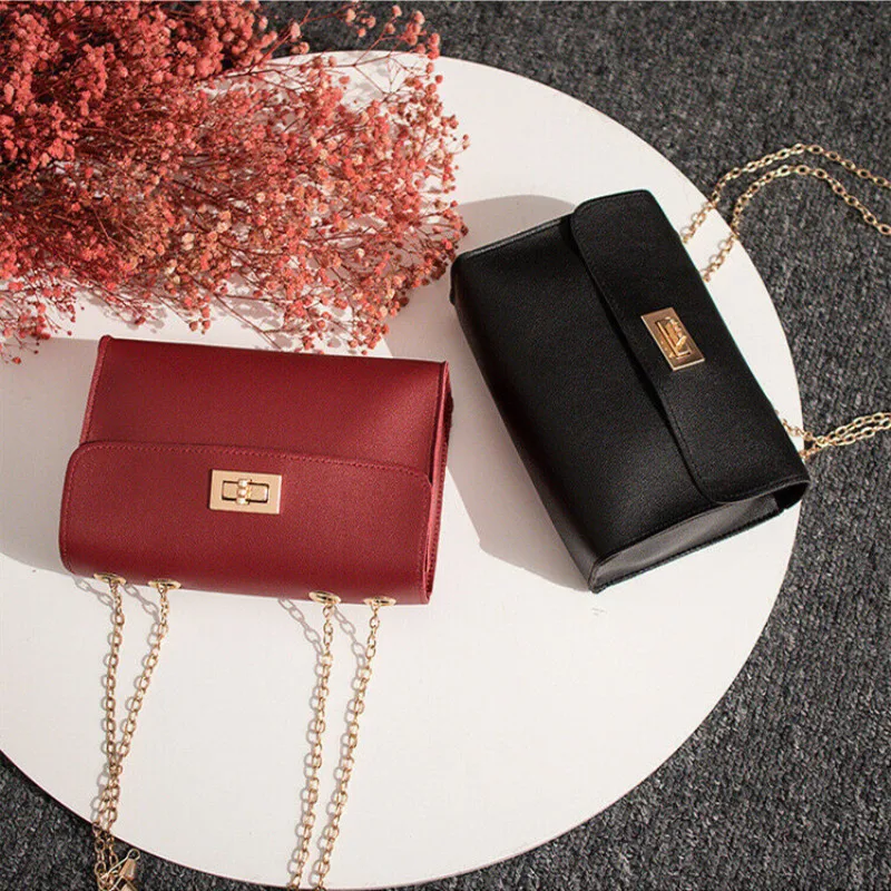 Женская сумка с застежкой на цепочке прекрасный мессенджер через плечо