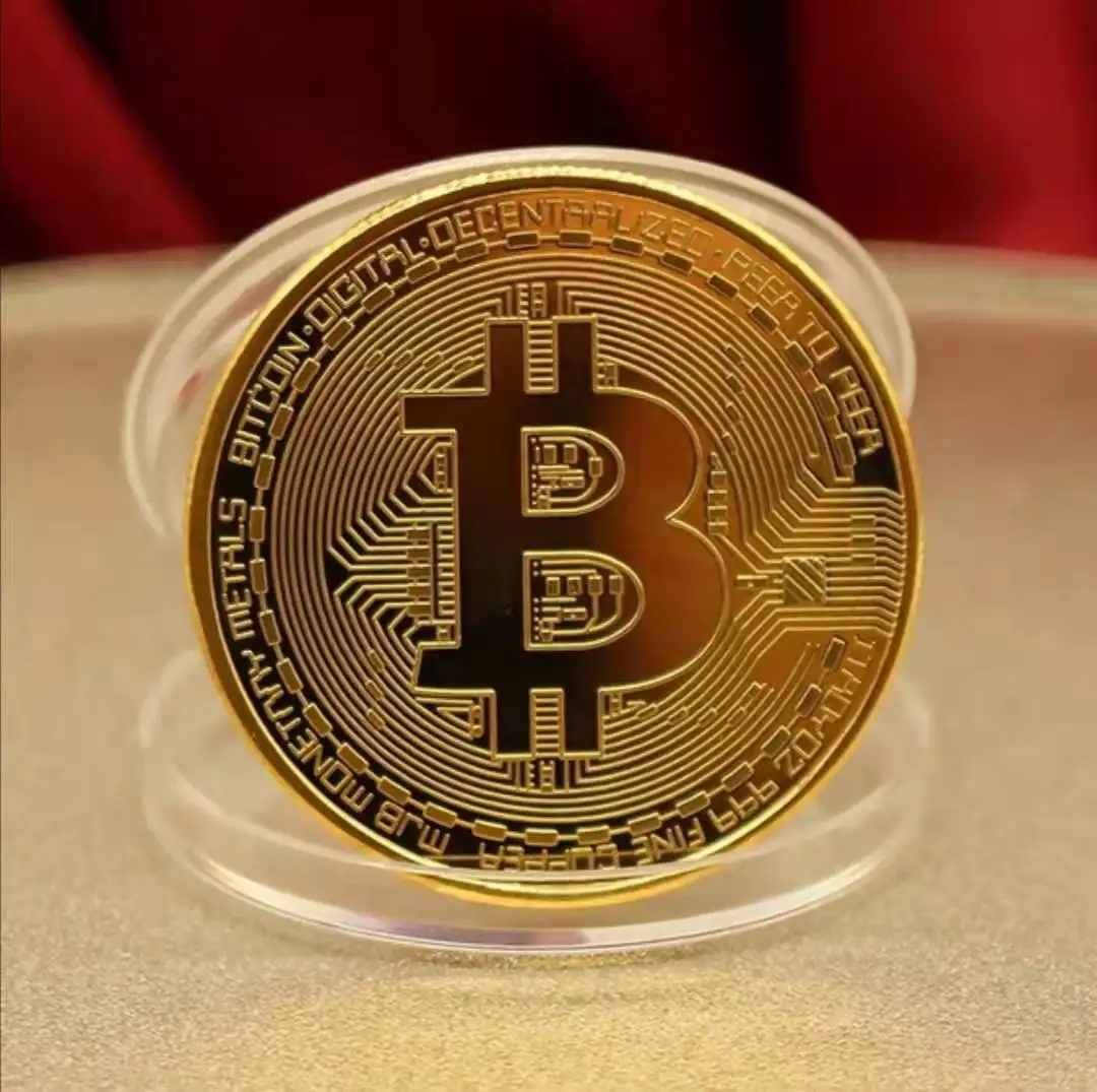 

10Pcs Gold Plated Bitcoin Coin Collectible Art Collection Gift Physical Commemorative Casascius Bit BTC Metal Antique Imitation