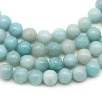 a natural round genuine amazonite stone loose spacer beads for jewelry making diy bracelet necklace accessories 15 6810 mm
