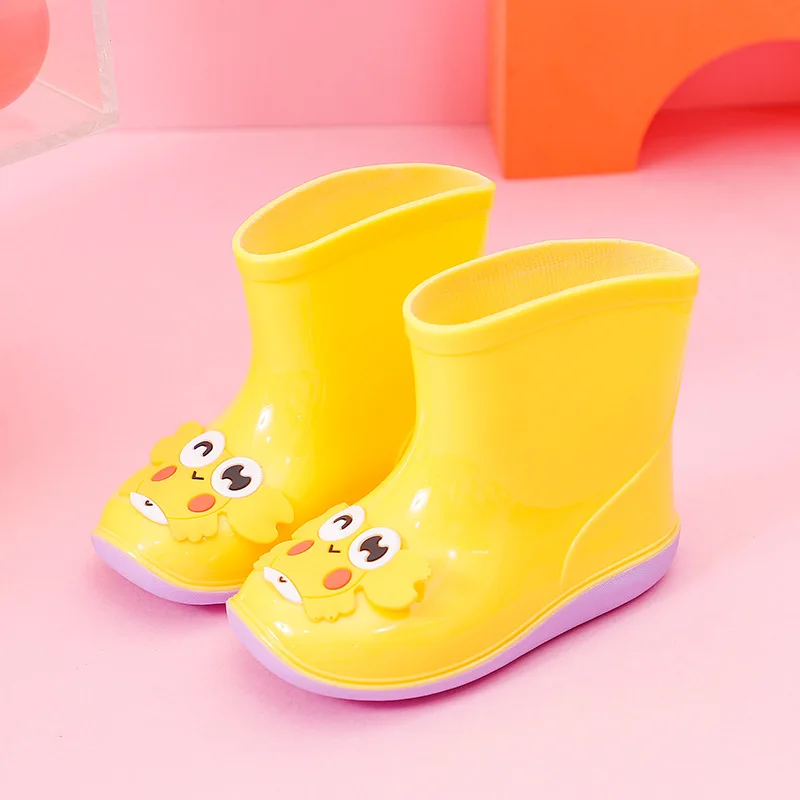 Новая модная детская обувь Резиновые сапоги для маленьких девочек с рисунком из