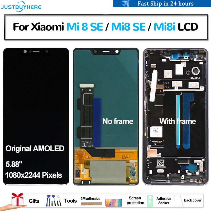 ЖК-дисплей AMOLED для Xiaomi Mi 8 SE Mi8 SE Mi8i Pantalla, дисплей с сенсорной панелью, дигитайзер в сборе, сменный аксессуар, оригинал