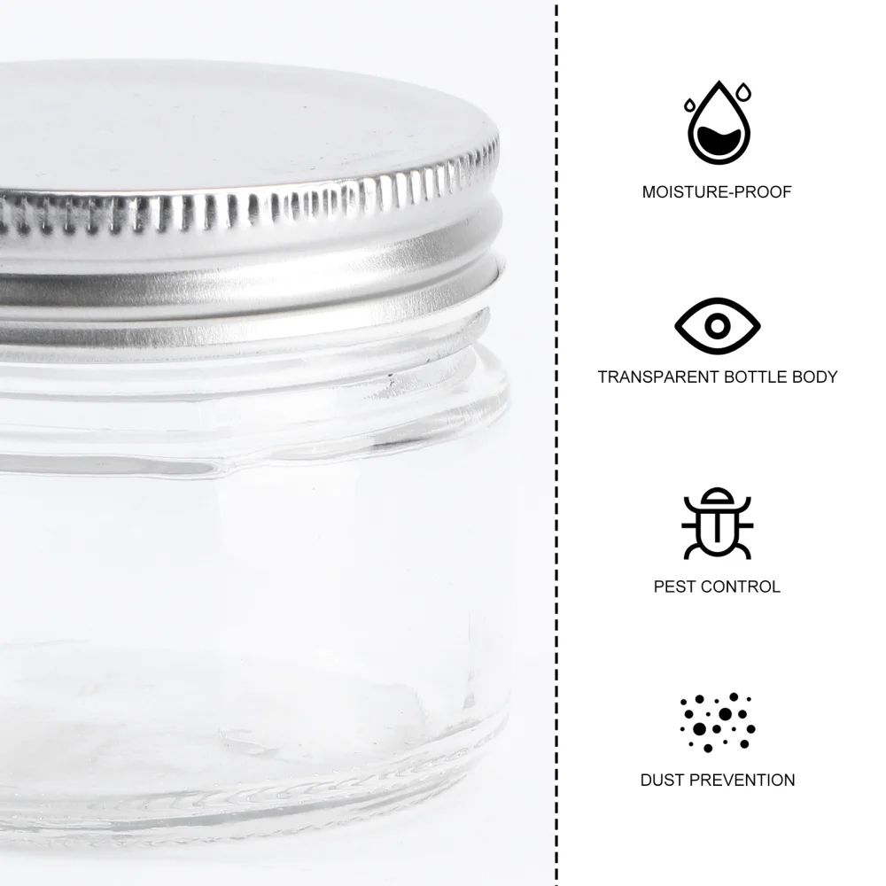 

6Pcs Household Honey Jars Food Storage Canisters Salad Seal Caddy with Lid