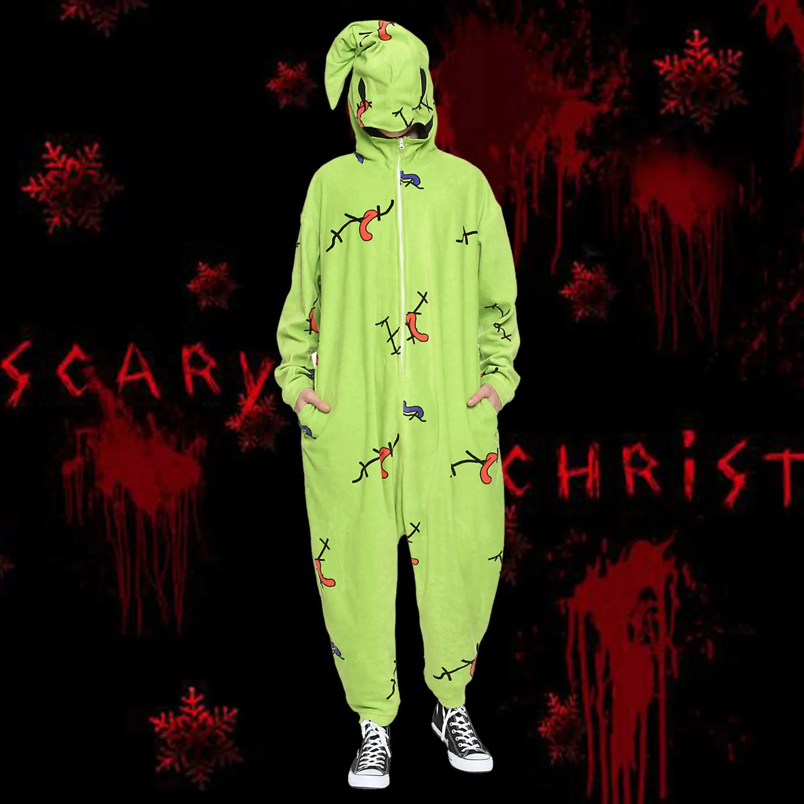 Oogie Boogie Onesies Adult Christmas Nightmare Bug Stitch Zipper One Piece Pajama Party Set Cartoon Overalls Jumpsuit Women Men |