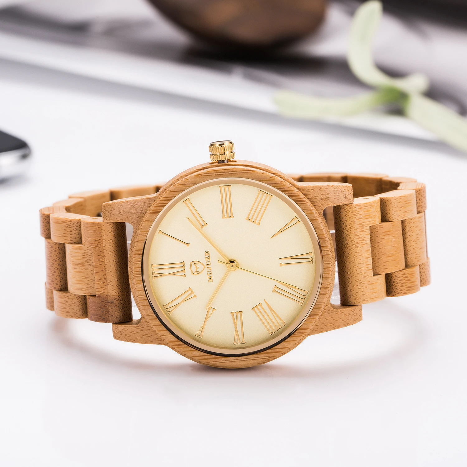 Часы женские стильные унисекс деревянные часы бамбуковые повседневные Модные