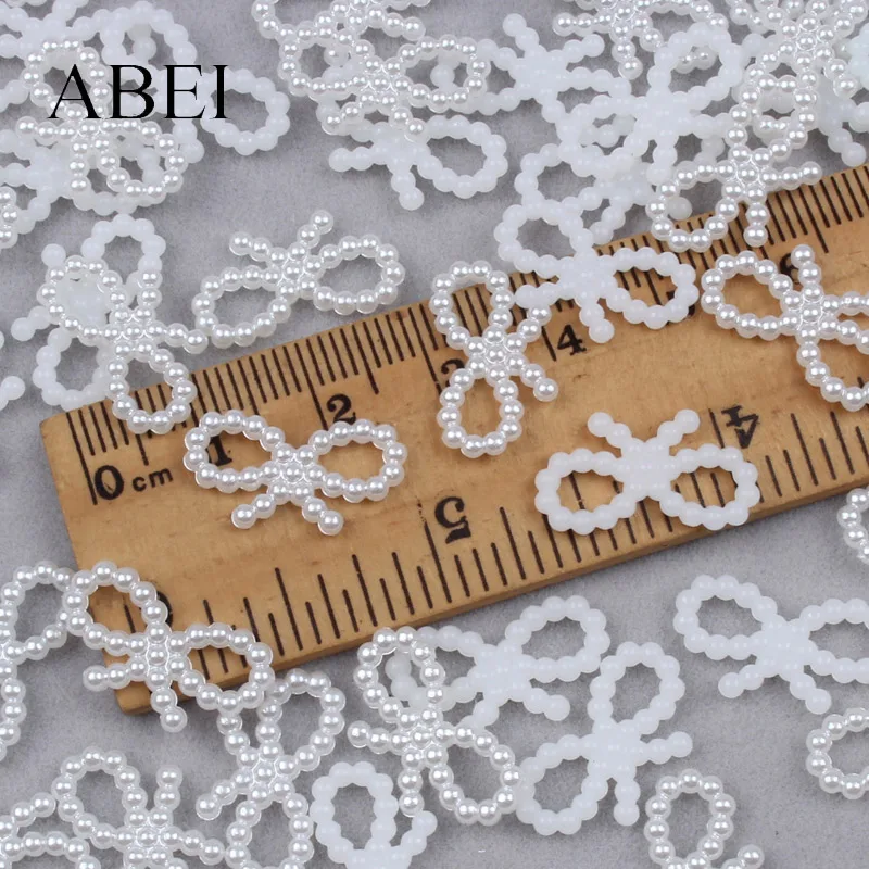 Бусины из АБС пластика с бусинами на бантиком 200 шт.|Бусины для одежды| |