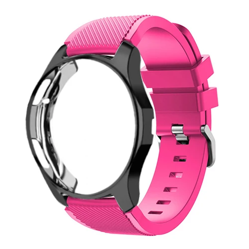 Barbie powder 11 Ремешок+ чехол для samsung gear S3 Frontier S2 ремешок Galaxy watch 46 мм 42 м 20 22 мм ремешок для часов все вокруг защитные часы аксессуары - Цвет ремешка: Barbie powder 11
