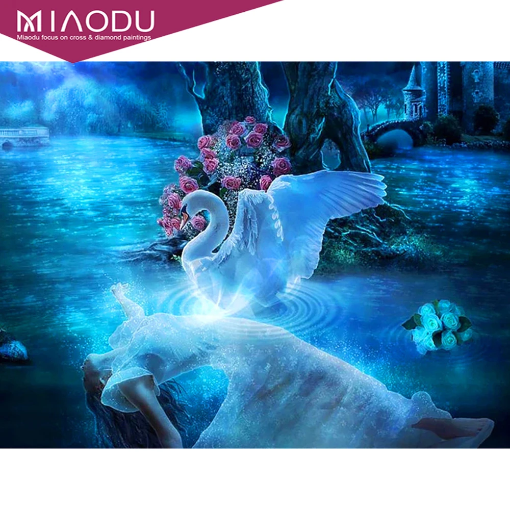 Miaodu полноразмерная/круглая алмазная живопись животные сделай сам вышивка