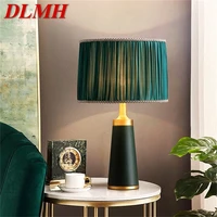 dlmh brass table lamp green desk light contemporary luxury led decoration for home bedside
