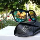 Солнцезащитные очки DPZ Band для мужчин и женщин, Поляризационные солнечные аксессуары в квадратной черной оправе, для вождения, с чехлом