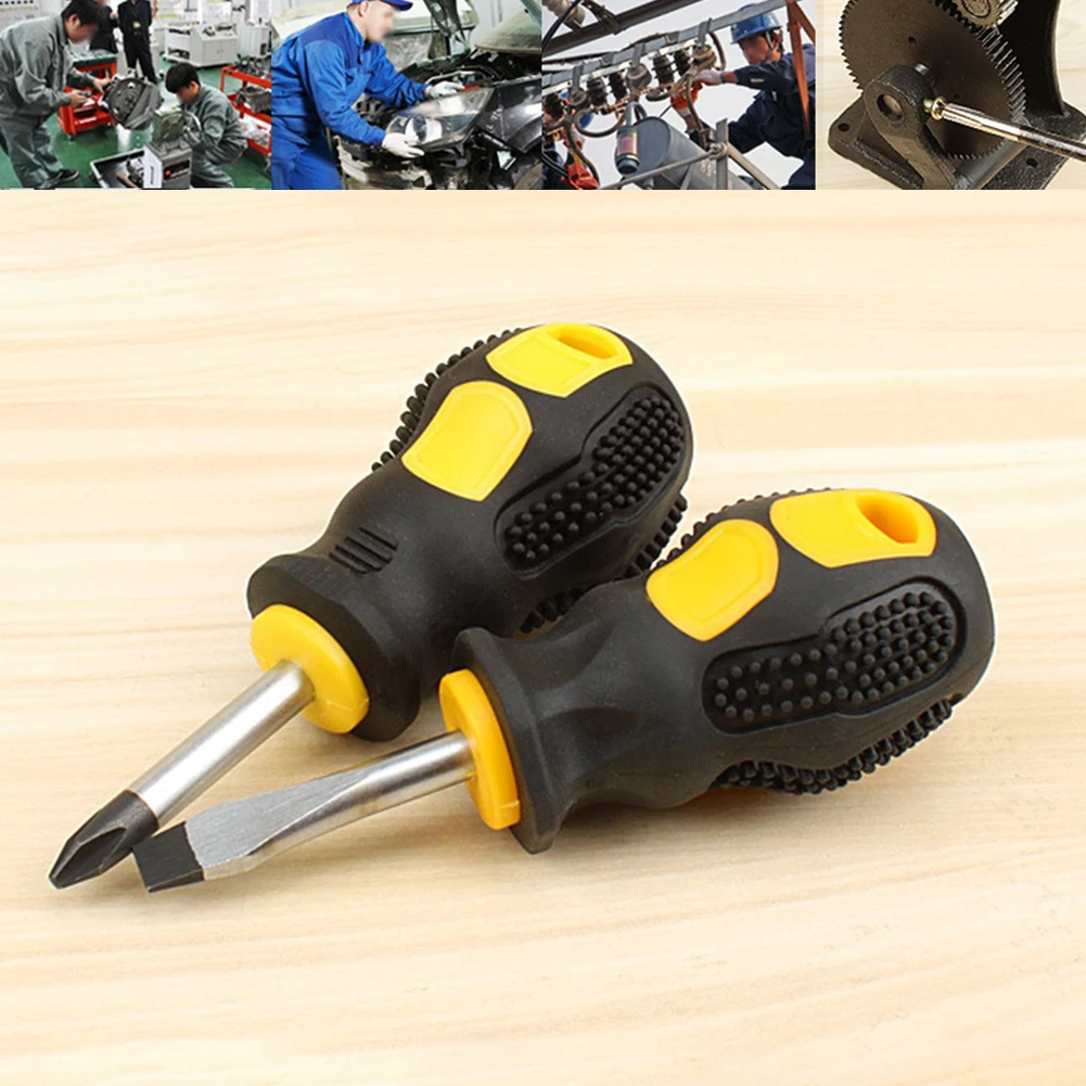 

Carbon Steel/Plastic Handle 6x38mm Mini Short Handle Slotted/Cross Screwdriver