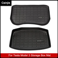 2022 new car front trunk storage mat for tesla model 3 accessories cargo tray trunk tpe waterproof pads model3 front trunk mat