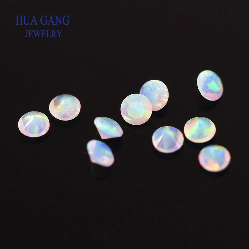 

#6B Synthetic Opal Loose Stones Round Shape Sharp-Bottomed Created Opal Beads Semi-Precious Stones For Jewelry Making 4mm-20mm