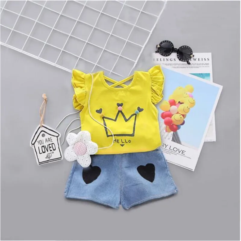 Милый комплект одежды для маленьких девочек 2020 г. Новая летняя модная Милая