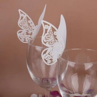 50 pcslot butterfly party cards table mark wine glass name place card birthday wedding event party bar decorations party gift