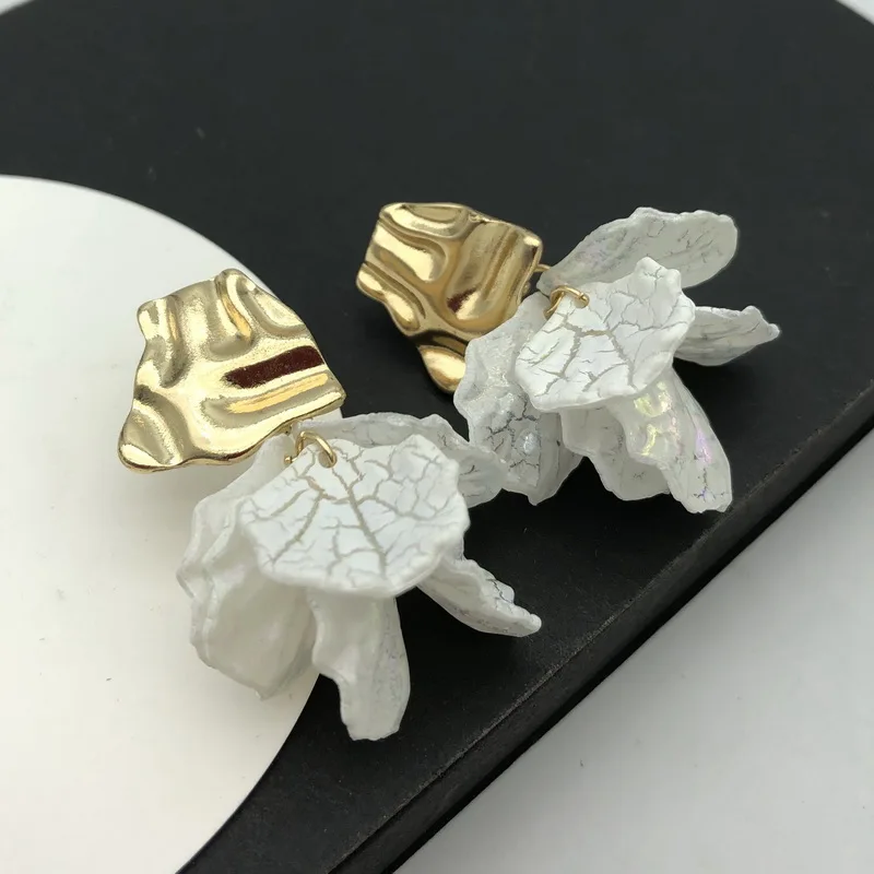 Женские корейские серьги F.J4Z новые белые акриловые серьги-подвески для девочек