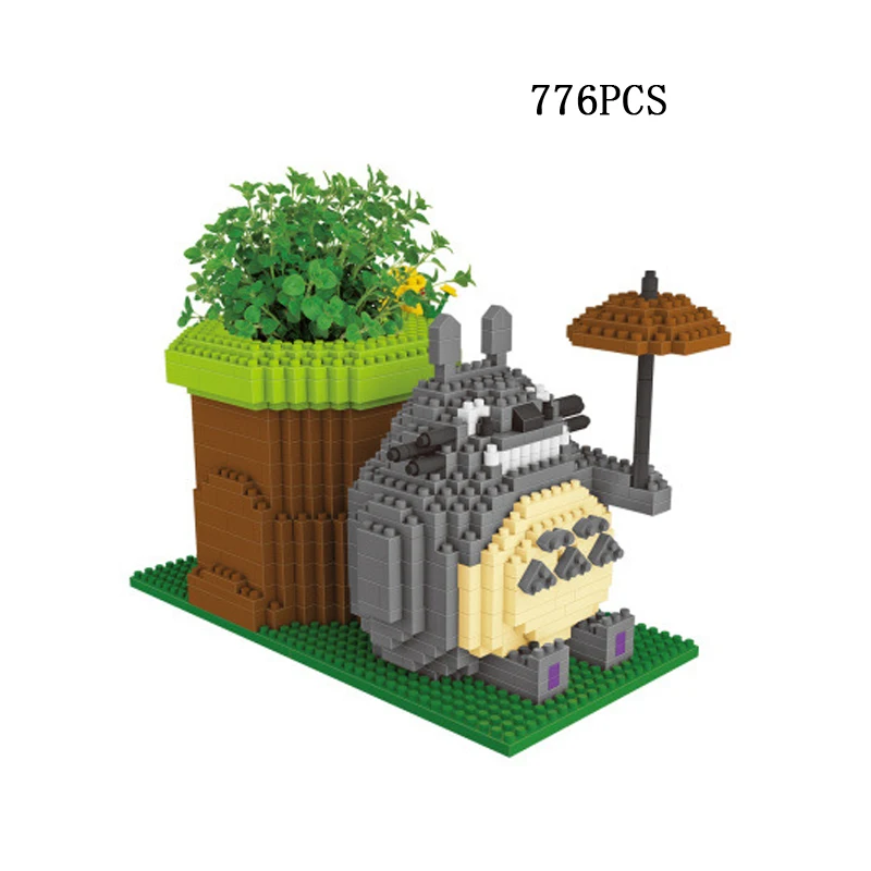 Хаяо Миядзаки мультфильм фигурки цветочный горшок микро алмазный блок Тоторо