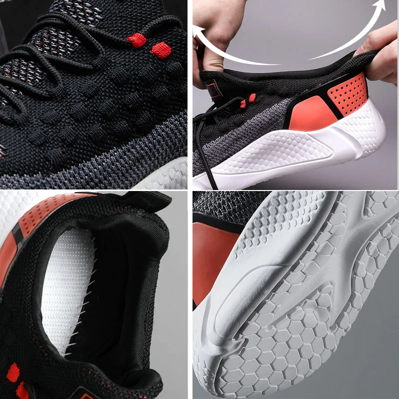 

New Mens Mesh Breathable Sneakers Fashion Designer Men Casual Shoes 2020 Spring Summer Lightweight Black Sneaker Tenis Masculino
