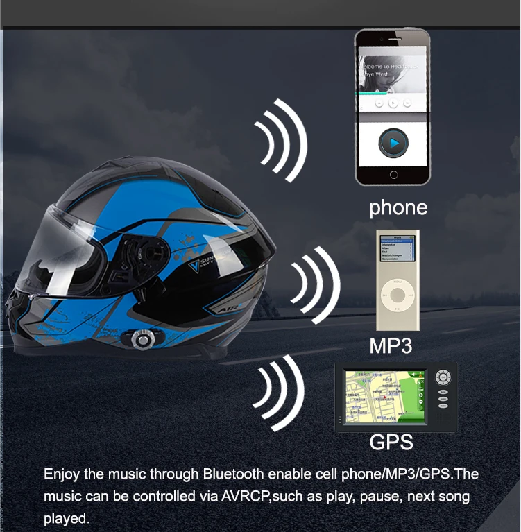 FreedConn BM22-967 4,1 CSR мотоциклетный Bluetooth шлем домофон BT домофонная система до 6 всадников говорящий fm-радио