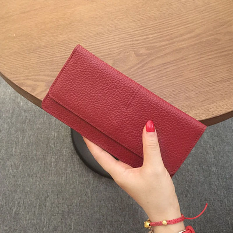 

100% Genuine Leather Women Wallet Purses New Design Fashion Soft Multifunctional Purse Zipper Coin Holder Cowhide Women Wallets