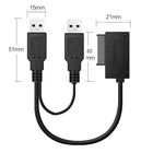 Тонкий SATA-кабель USB2.0 до 6 + 7 13Pin с внешним источником питания USB 2,0 для ноутбука